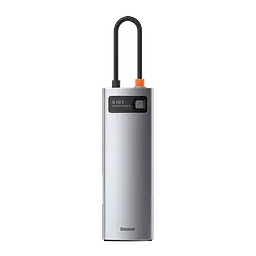Мультипортовий адаптер USB Хаб Baseus Baseus Metal Gleam Series 8-in-1 Multifunctional Type-C HUB Docking Station CAHUB-CV0G Grey - мініатюра 2