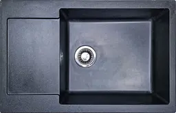 Кухонна мийка Adamant GENERAL чорна 775x495x200 мм, з крилом 77,5 см