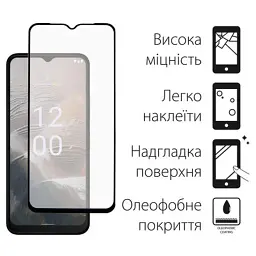 Скло захисне Dengos Full Glue Nokia C32 (black) (TGFG-306) - мініатюра 2
