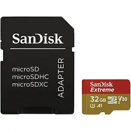 Карта пам'яті SanDisk microSDHC 32GB UHS-I U3 Extreme A1 V30 + SD Adapter (SDSQXAF-032G-GN6MA) [91559]