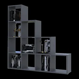 Стеллаж Doros Степь 4х4 Графит открытый 136.2х28.8х140.7 (41516167)