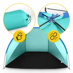 Намет пляжний 4FIZJO 200 x 115 см Sky Blue (P-5905973405188) - мініатюра 3