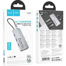 USB-хаб Hoco HB50 Wow 5-in-1 Deep Space Gray [140638] - мініатюра 7