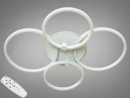 LED люстра стельова з диммерным пультом і підсвічуванням Diasha 7016/4WH LED 3color dimmer