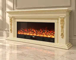 Електричний камін Milano Ivory 1500 Вт з порталом, звук потріскування дров (10080154) - мініатюра 5