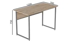 Комп'ютерний стіл Ferrum-decor Коді 75x120x70 сірий ДСП Дуб Сан-Марино 16мм (FRD-101694) - мініатюра 5