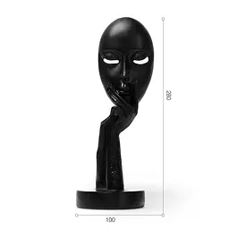 Статуетка декоративна МВМ My Home Маска чорна (DH-ST-03 BLACK) - мініатюра 5