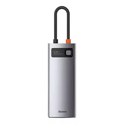 USB-Хаб Baseus USB-C Metal Gleam Series 6in1 Gray (CAHUB-CW0G) - мініатюра 2