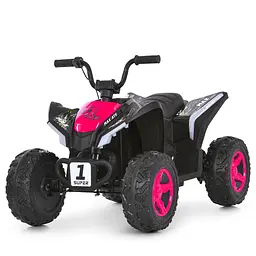 Квадроцикл дитячий 2 мотора 35W акумулятор 12V7-9Ah MP3 Bluetooth USB EVA колеса шкіряне сидіння рожевий (M 6283EL-8)