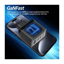 Зарядний пристрій Promate powerport-45 2xUSB-C PD + USB-A QC 45W Black (powerport-45.black) - мініатюра 9