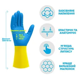 Рукавички господарські Добра Господарочка Латексні Надміць Розмір S (4820086523769)