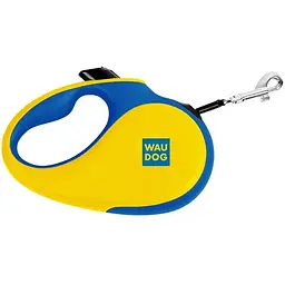 Повідець-рулетка для собак Waudog R-leash, малюнок "Colors of freedom", S, до 15 кг, 5 м, світловідбивна стрічка - мініатюра 2