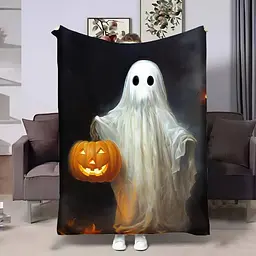 Плед плюшевий 3D на подарунок Halloween Ghost 160х200 см 160 см, 135 см