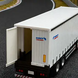 Колекційна металева модель вантажівки Mercedes-Benz Actros з напівпричепом Schmitz Cargobull з інерцією, світлом та звуком 31 см - мініатюра 6