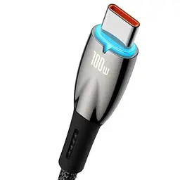 Дата кабель Baseus Glimmer Series Fast Charging Data Cable USB to Type-C 100W 1 м CADH00040 Black - мініатюра 2
