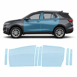 Антигравійна захисна бронеплівка за лекалами для Chevrolet Equinox IV 2021- зони дверей і стійки вікон