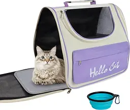 Сумка-рюкзак переноска для тварин, рюкзак для собак та котів до 7,5 кг Hello Cat Фіолетовий - мініатюра 2
