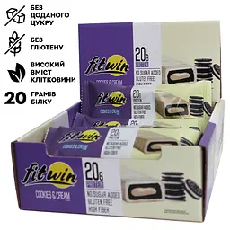 Батончик Protein Bar 20%, 12x60 грам Печиво-крем FitWin fit0018287