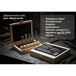 Набір борфрез Alloid Building Tools твердосплавних по металу 5 шт. (CB-63254) - мініатюра 9