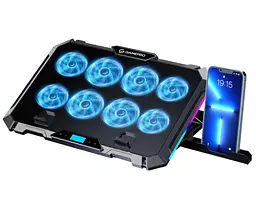 Охолоджувальна підставка для ноутбука до 17,3 дюймів GamePro GPCP-795 RGB 2xUSB 8xfans - мініатюра 1