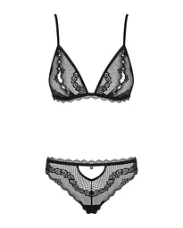 Комплект білизни Obsessive Millagro Set Black L/XL - мініатюра 4