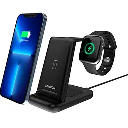 Зарядний пристрій Canyon WS-304 3 в 1 QI Black (CNS-WCS304B) - мініатюра 7