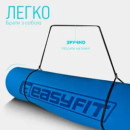 Килимок для йоги та фітнесу EasyFit TPE+TC 6 мм двошаровий синій-жовтий - мініатюра 6