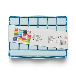 Набір гуашевих фарб HIMI Jelly Cup 24x30 мл, 3 пензлі, зелений пластиковий пенал (6976939681662) - мініатюра 10