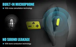 Кісткові навушники для плавання та спорту ESON K12 з 32 ГБ з MP3-плеєром та Bluetooth 5.3 чорно-жовтий - мініатюра 10