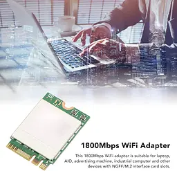 Мережева карта MediaTek WIFI 6 RTL8852BE Двохдіапазонний адаптер, Bluetooth модуль для ПК / Ноутбука (19530) - мініатюра 4