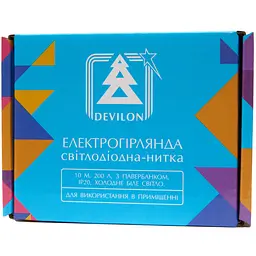 Світлодіодна гірлянда-нитка Devilon з павер банком 10 м 200 л холодний білий IP20 (720582) - мініатюра 3
