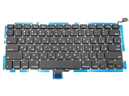 Клавіатура для APPLE MC374, MC700, MB466, MB467, MB990, MB991 (RU BLACK з підсвічуванням, Горизонтальний Enter). - мініатюра 3