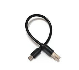 Кабель для Power Bank USB2.0 AM-micro USB BM, 2.4А, 20см, чорний