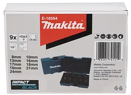 Набір головок ударних 1/2" 8-24 мм (9 шт) Makita Impact Black E-16564 - мініатюра 5