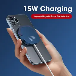 Зарядка Qi 2in1 MagSafe wireless charger with holder JYD-WC92 15W Max синя - мініатюра 6