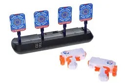 Дитячий електронний тир на 4 мішені та два пістолети Shoot A Target 0566 в коробці р.36х21х30,5см - мініатюра 2