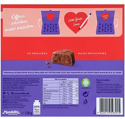 Шоколадні цукерки Milka I Love Milka Pralines Hazelnut Cream Chocolate 110г - мініатюра 6