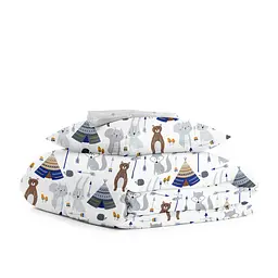 Дитяча постільна білизна в ліжечко BEAR WIGWAM, сірий (BearsWigwams_Stars_140)