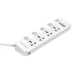 Фільтр живлення ProLogix Premium (PR-SC4408W) 2.5 кВт, 4 розетки, 4 USB, 2 м, з вимикачами, білий - мініатюра 4