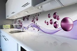 Кухонний фартух Фіолетові Сфери вінілова наклейка ПВХ кулі Абстракція 60х250 см Happy Pocket Z180732