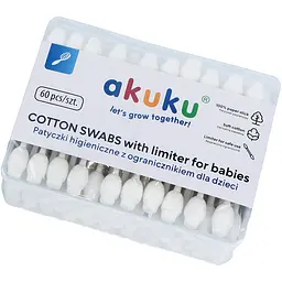 Ватні палички Akuku дитячі 60 шт. (A0710) - мініатюра 2