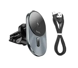 Автомобільний магнітний тримач Hoco CA91 з бездротовою зарядкою MagSafe 5W-15W - мініатюра 6