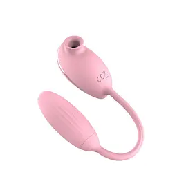 Вакуумний стимулятор клітора з віброяйцем High End Suction Love Egg Pink - мініатюра 3