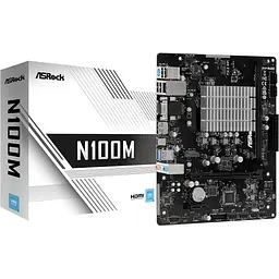Материнська плата ASRock N100M (Quad-Core N100 3.4GHz, 1xDDR4 DIMM, VGA/HDMI/DP, 1xPCIe, 2xSATAIII, M.2, GLan, mATX) - мініатюра 5