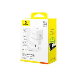 Зарядний пристрій Baseus Palm швидке заряджання USB-C + USB-A 20 Вт білий (P10111608213-00) - мініатюра 5