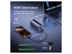 Зовнішній акумулятор (Power Bank) BASEUS EnerGeek GR11 20000mAh 145W Space Grey (E0027B01) - мініатюра 4