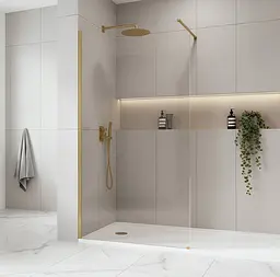 Душова стінка Rea Flexi 70x195 transparent brushed gold KPL-K99268 - мініатюра 2