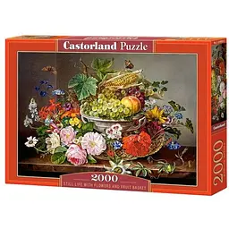 Пазл Castorland Натюрморт з квітами та фруктовим кошиком 2000 ел. (C-200658)