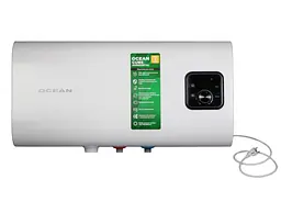 Водонагрівач Ocean UBE-HORIZONTAL 80 Л, 2,0 кВт, "мокрий" ТЕН, горизонтальний, прямокутний, білий (RZF80D-4 ET+WT) - мініатюра 2