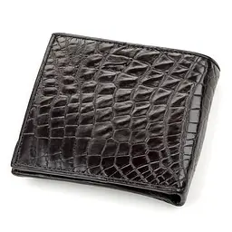 Гаманець чоловічий CROCODILE LEATHER 18200 з натуральної шкіри крокодила Чорний - мініатюра 2